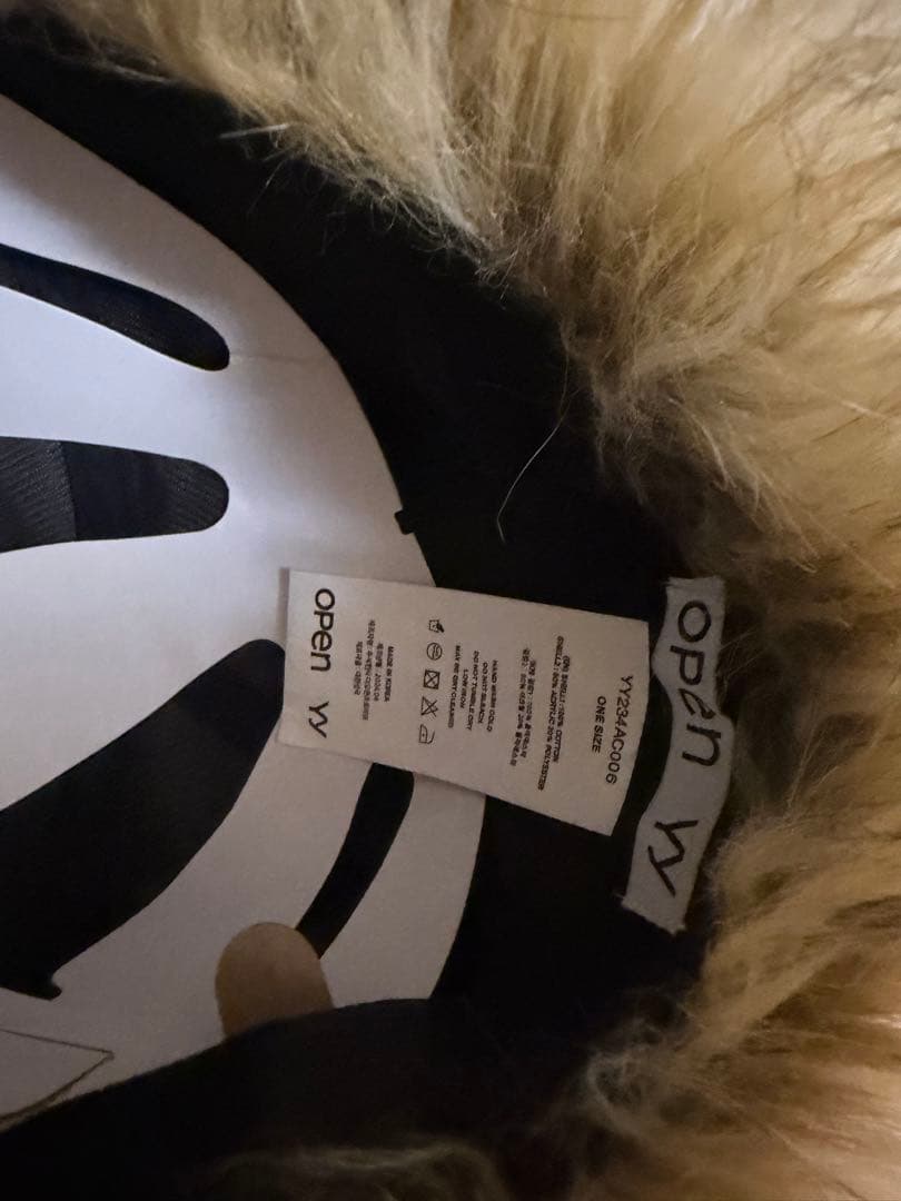 open YV ファー付きキャップ カーキ