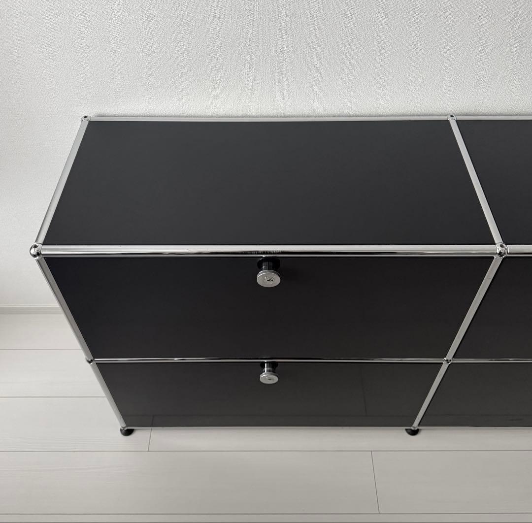 USMハラー キャビネット 正規品 鍵付き ブラック サイドボード リビング収納