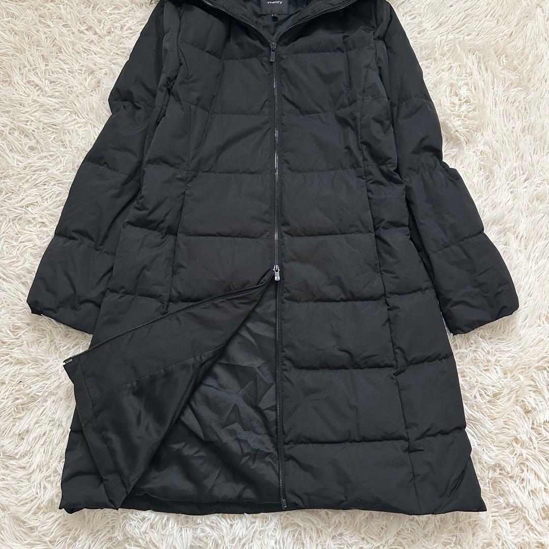 美品✨️セオリー 3wayロングダウンコート フード ファー 黒 S