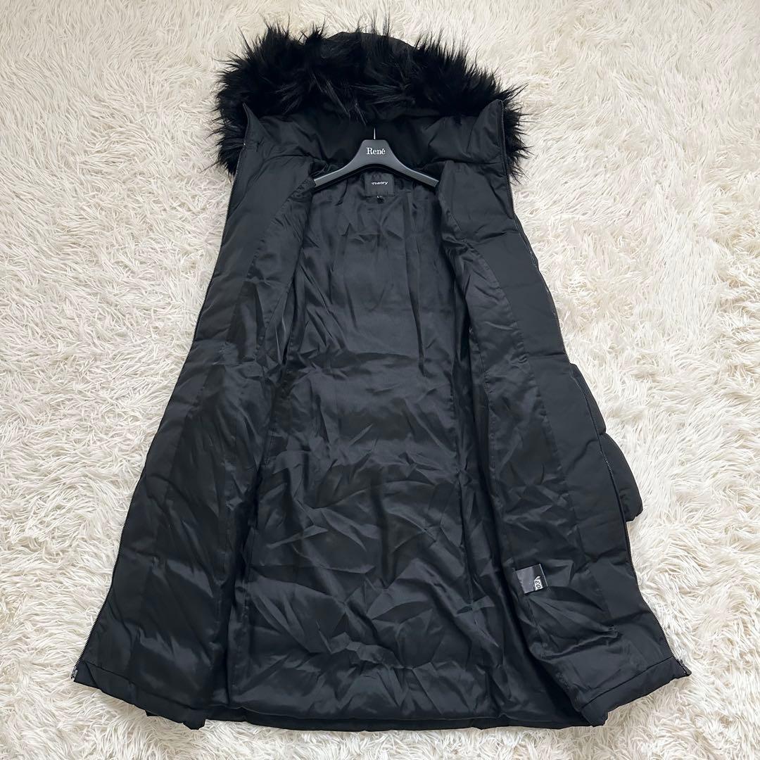 美品✨️セオリー 3wayロングダウンコート フード ファー 黒 S