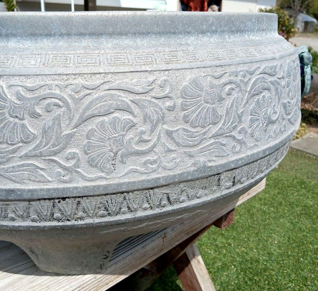 •青銅製火鉢••プランター　ビンテージ•ジャンクガーデン　レトロ火鉢　大きめ