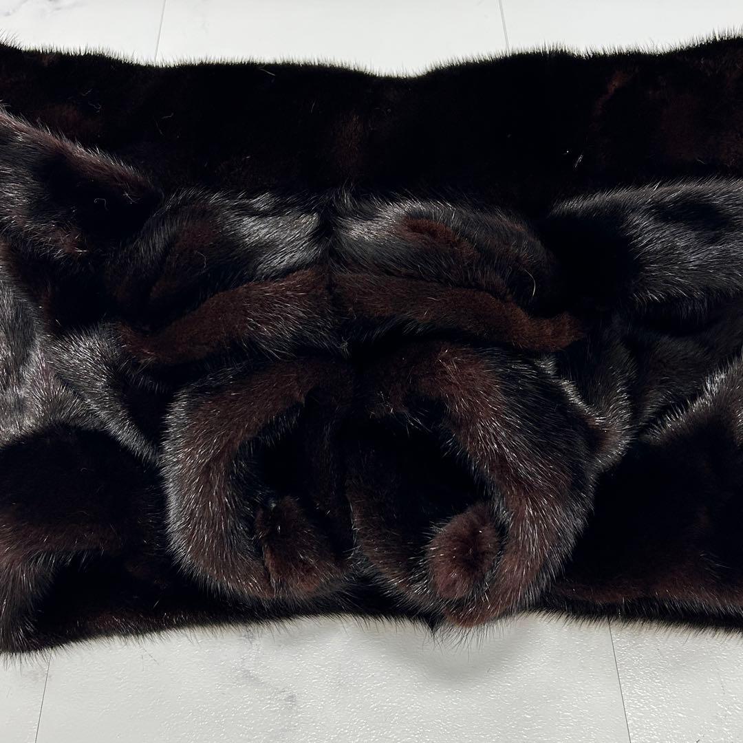 高級 XLサイズ ブラックミンク ダブル ジャケット メンズ なめし柔らか 艶艶