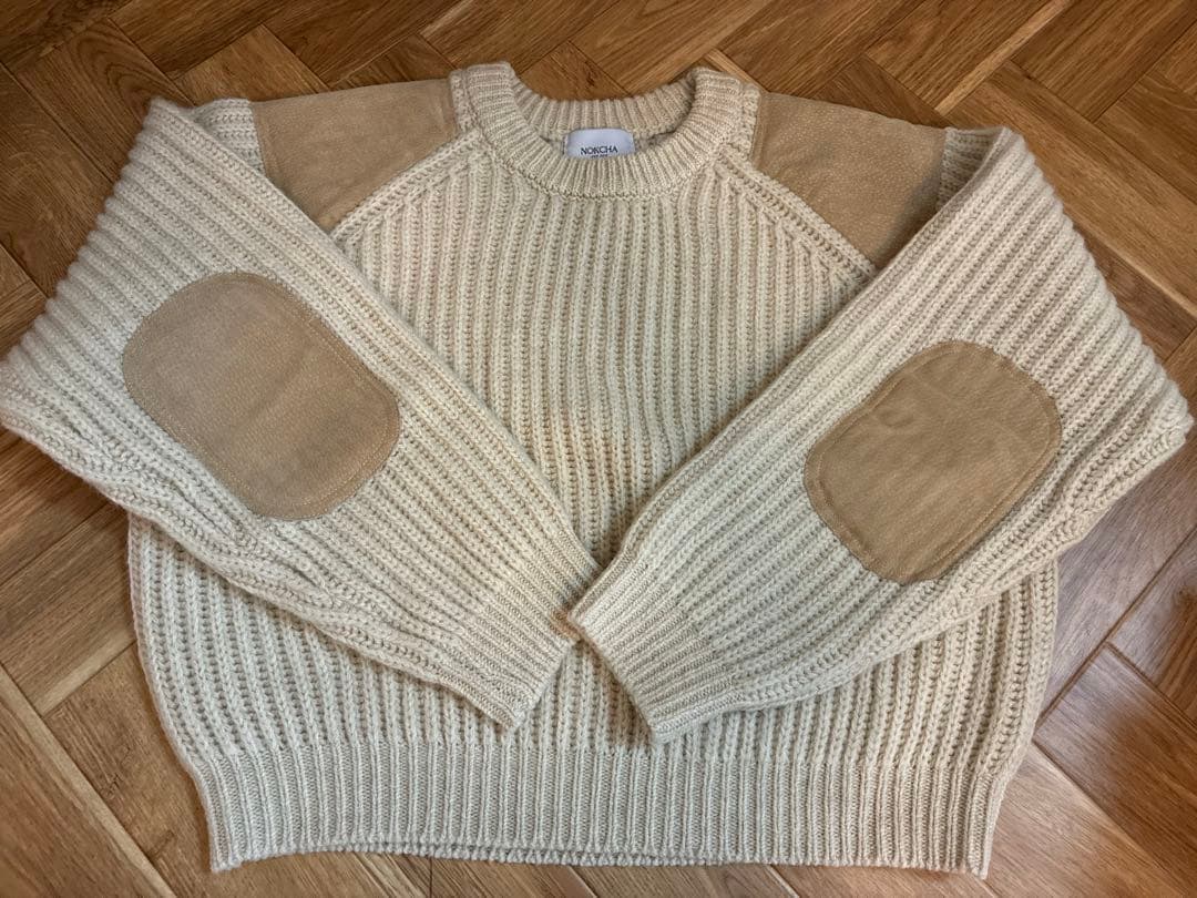 nokcha vintage like accent knitアイボリー