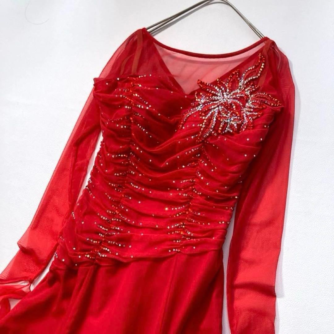 c*b様 【美品】Chacott　社交ダンス ロングドレス 豪華ビジュー装飾 長