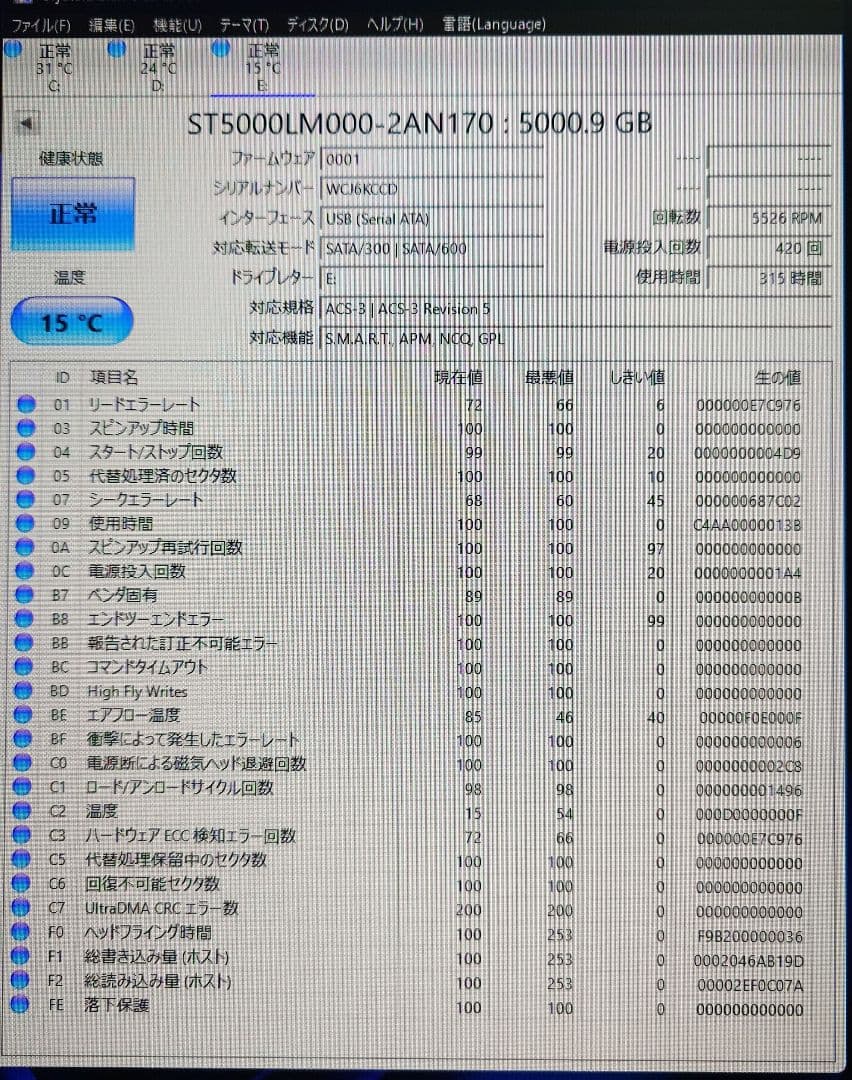 BUFFALO ポータブルハードディスク 5TB HD-AB20TK