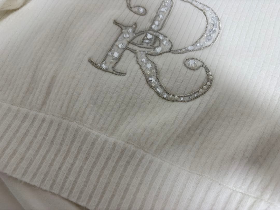 ダーリッチ ビジューボリュームリブニット ホワイト