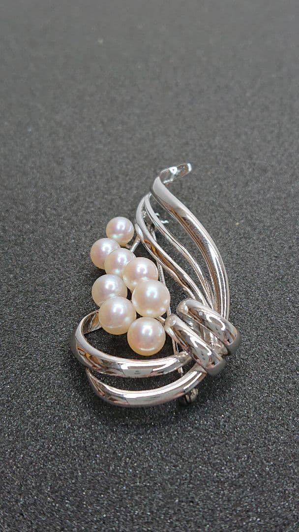 ミキモト真珠 MIKIMOTO シルバーパールブローチ 5-6mm