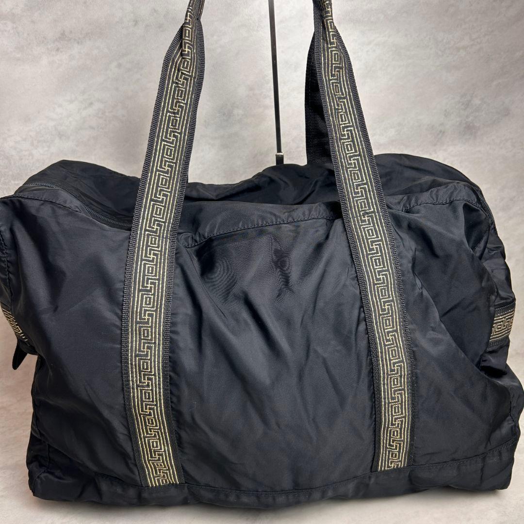 【希少】VERSACE 90s メデューサ ナイロン ボストンバッグ ブラック
