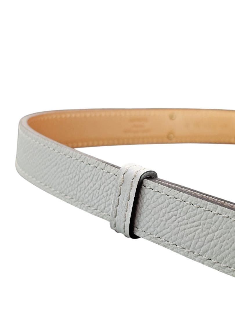 HERMES ケリーベルト　ホワイトレザーベルト ピンクゴールド金具