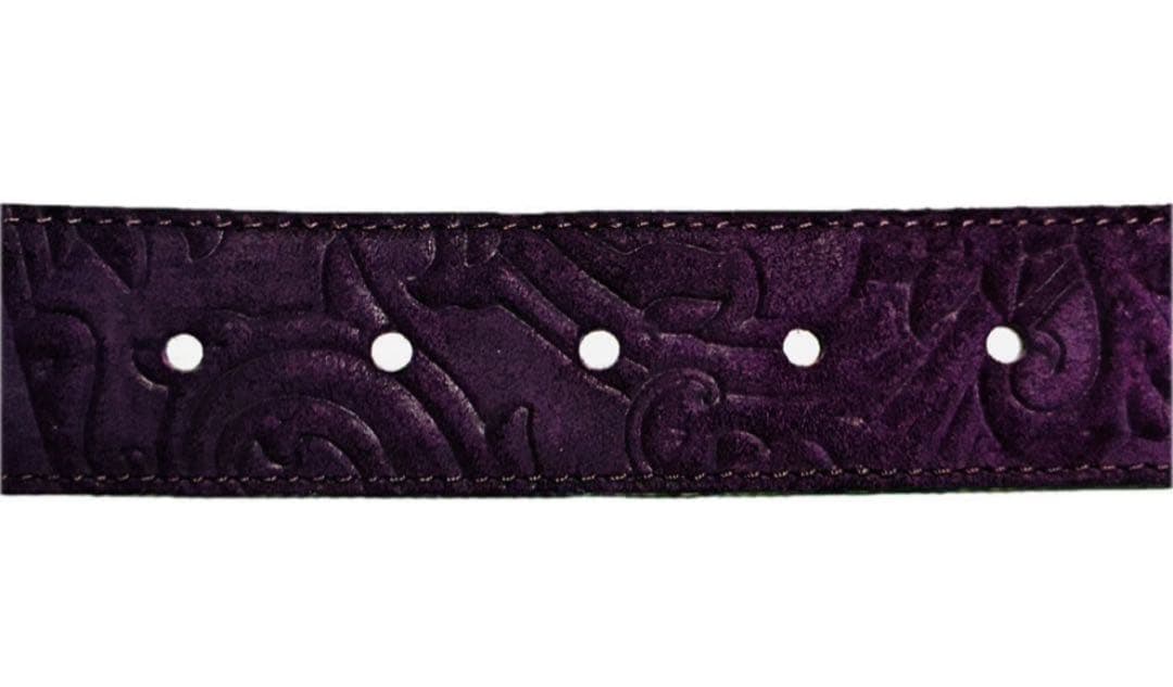 【美品】ETRO エトロ　レザーベルト　ペイズリー　　パープル　スエード