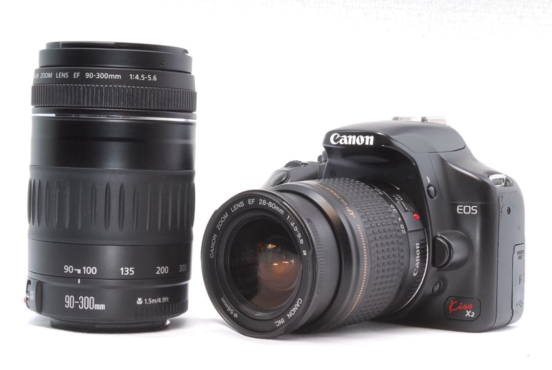 Canon Kiss X2/一眼レフカメラ/超望遠レンズ付Wレンズ/入門機