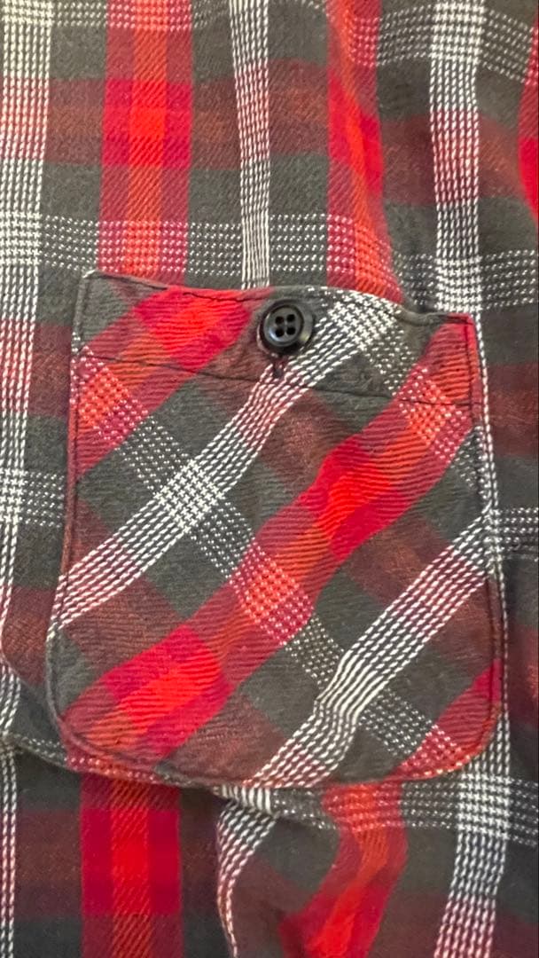 50s 60s シアーズ SEARS ヘビーネルシャツ マチ付き ヴィンテージ