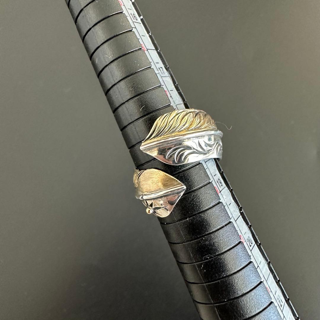 BIG HAND フェザー シルバー×K18 リング19号