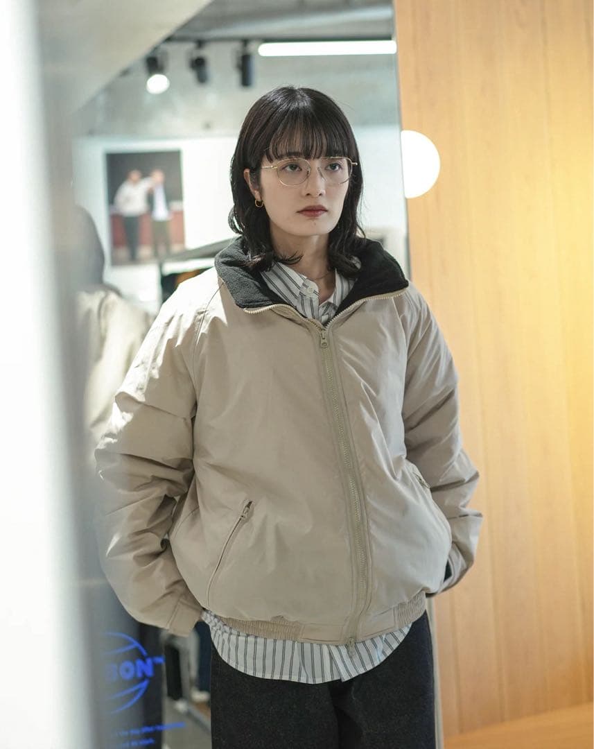 【BONBON】ナイロン　フリースジャケット