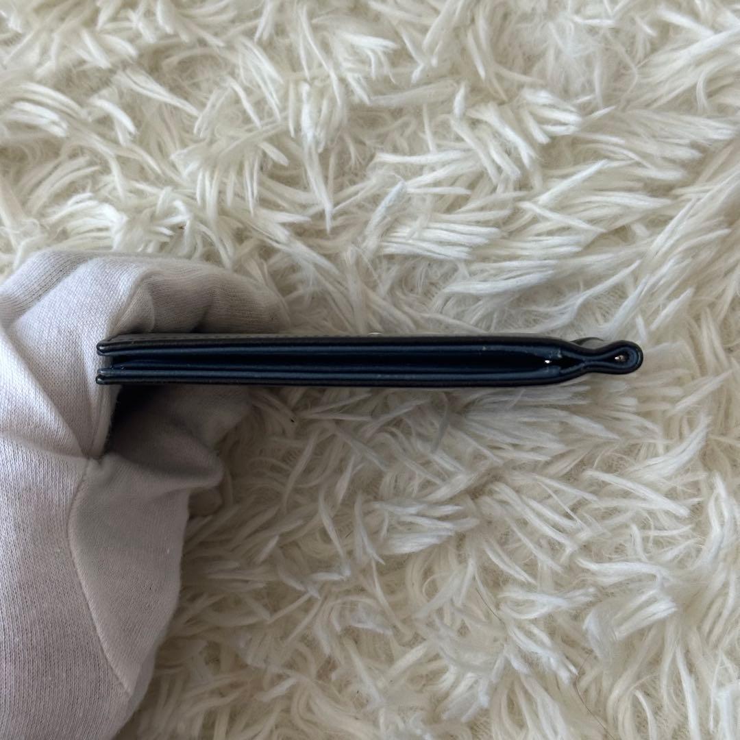 ✨️美品✨️ モンブラン マネークリップ 型押し レザー 黒 青 コンパクト