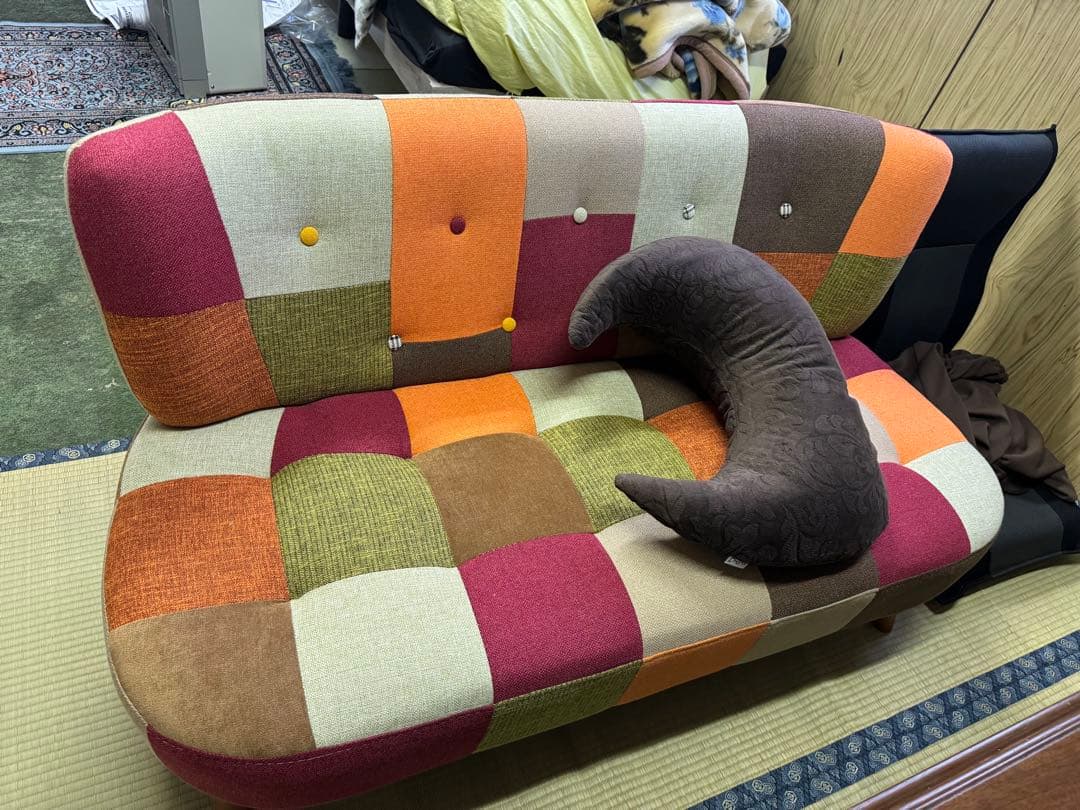 パッチワークデザイン 二人掛けソファ　デイジー