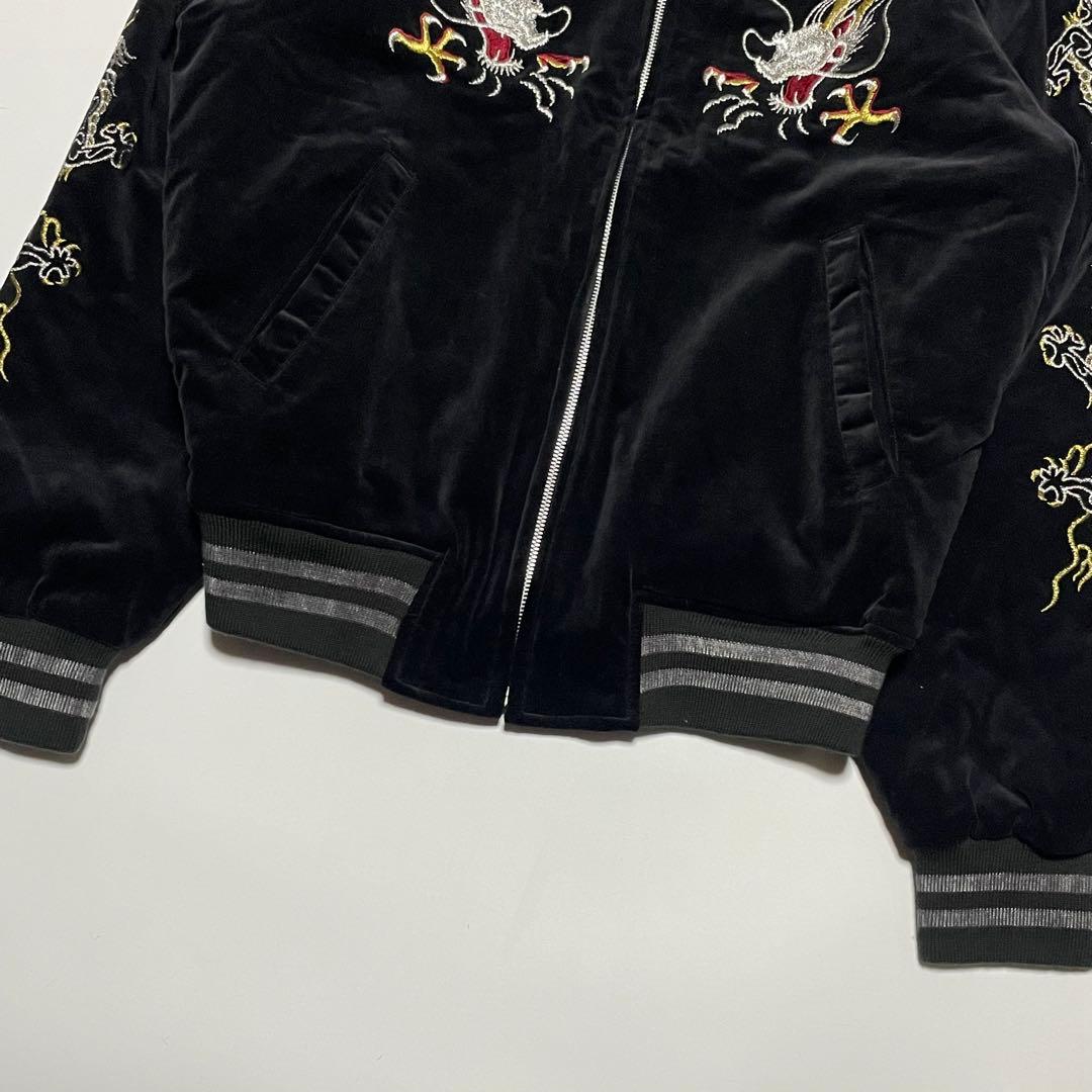 美品/LL ✨ Hoshihime スカジャン　ベロア　キルティング　刺繍　別珍