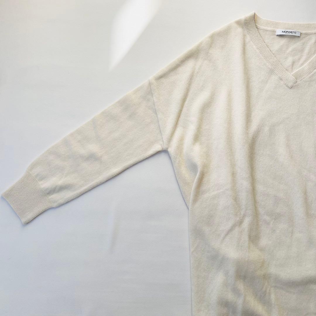 【新品未使用】モラビト　ニットワンピース　ボールチェーン装飾　カシミヤ100％