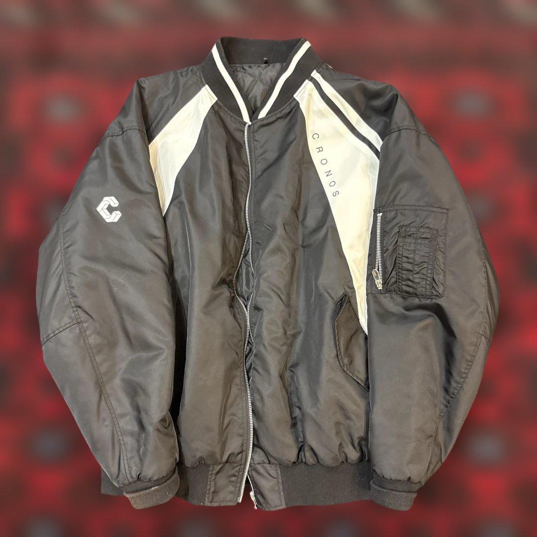 CRONOS ナイロンジャケット ブラック/ホワイト MA1 クロノス