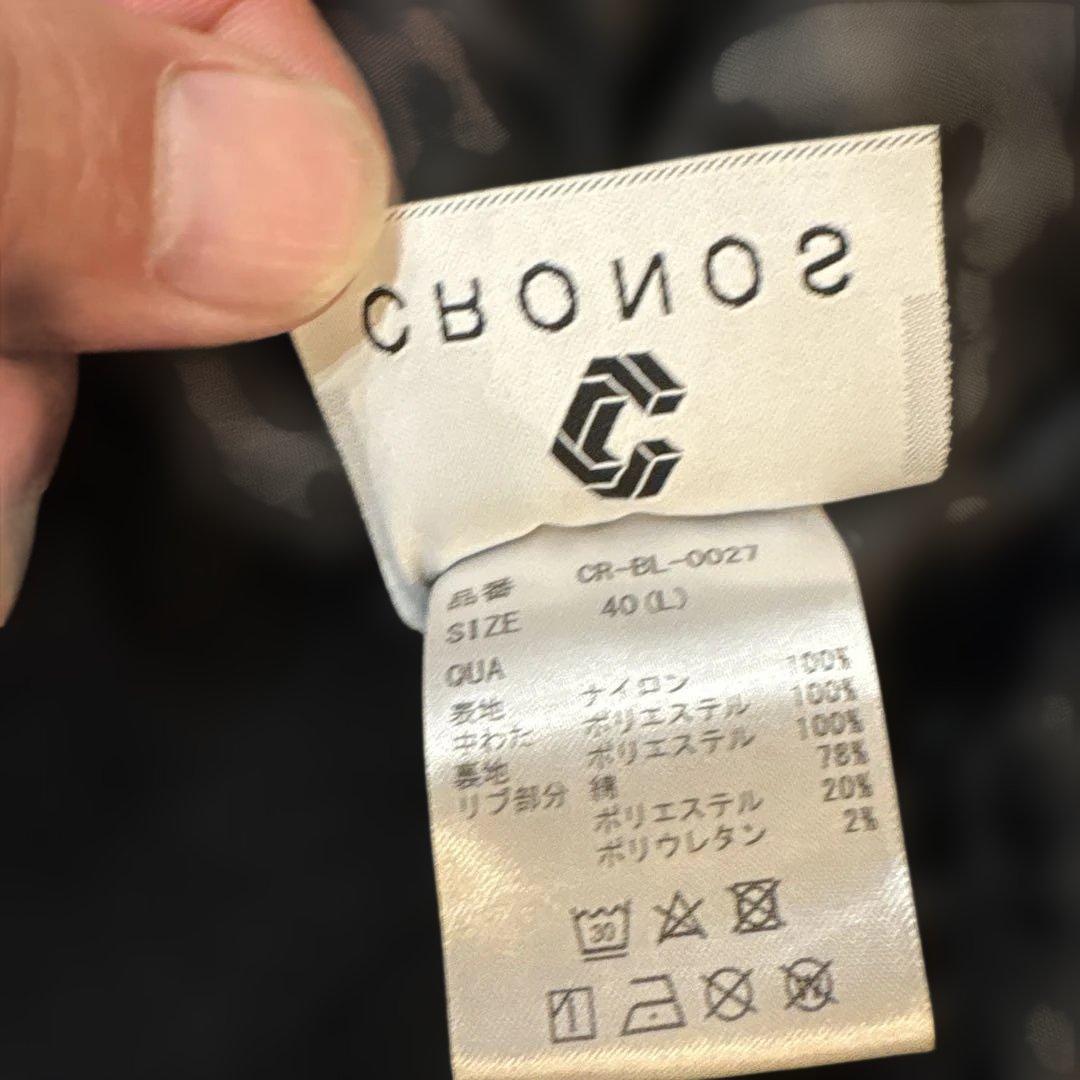 CRONOS ナイロンジャケット ブラック/ホワイト MA1 クロノス