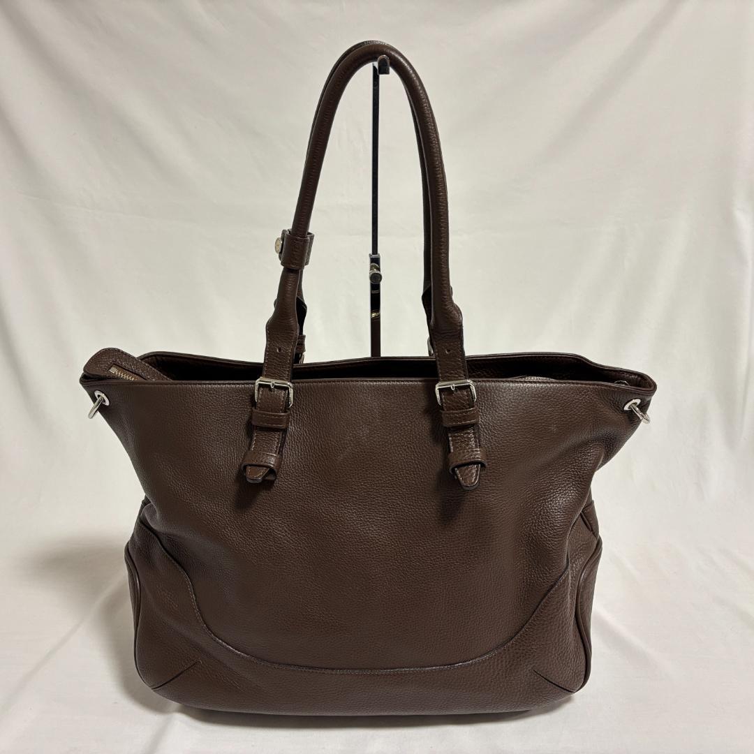美品 ペッレモルビダ 2way トートバッグ レザー A4/PC収納 ブラウン