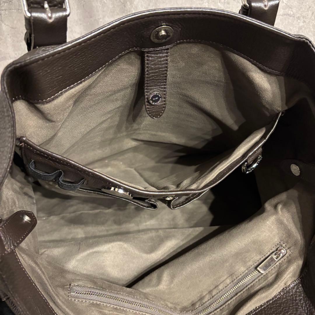 ペッレモルビダ トートバッグ ビジネス レザー A4/PC収納 大容量 ブラウン