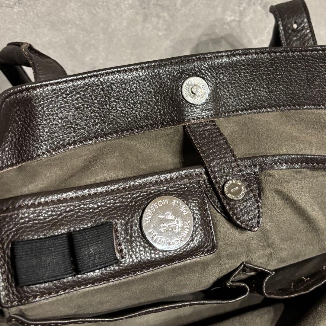 ペッレモルビダ トートバッグ ビジネス レザー A4/PC収納 大容量 ブラウン