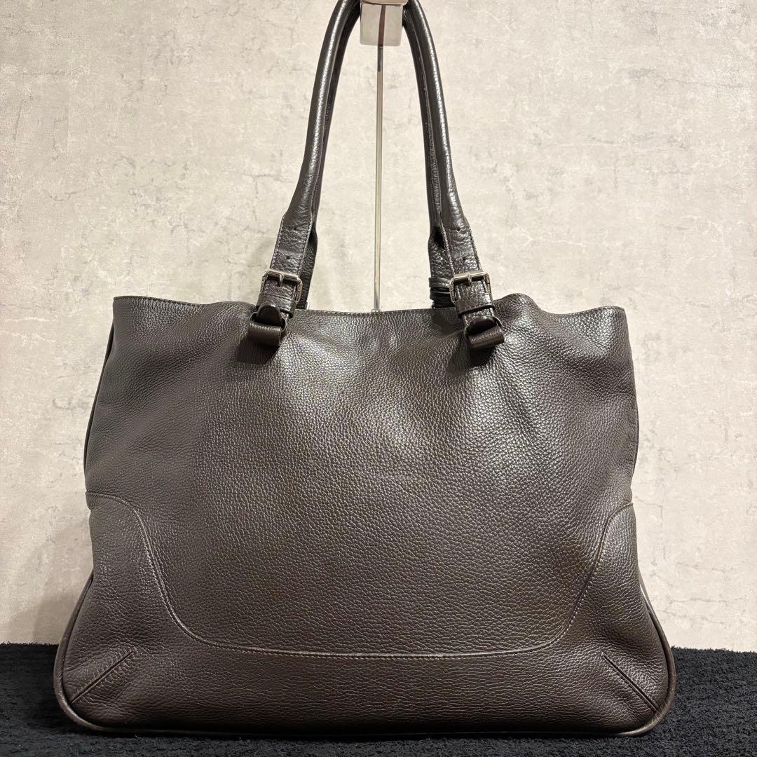 ペッレモルビダ トートバッグ ビジネス レザー A4/PC収納 大容量 ブラウン