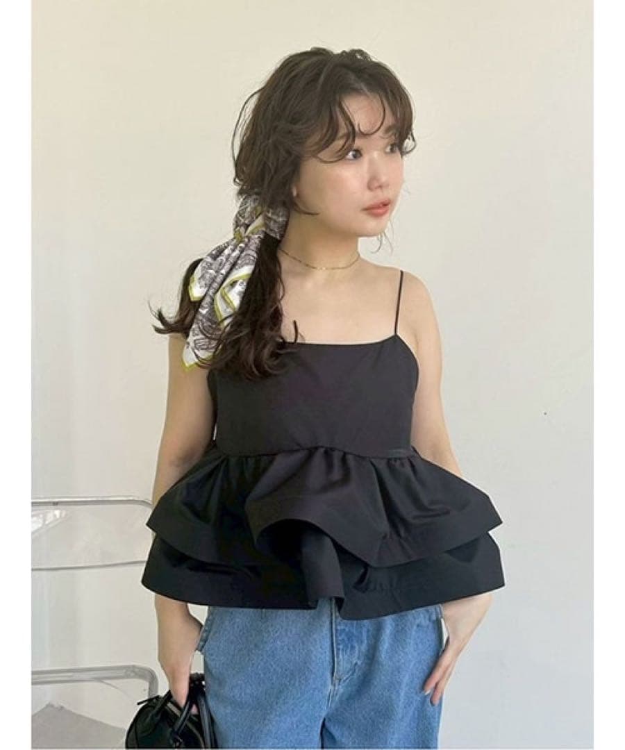 本日のみ価格今期品♡完売♡フレイアイディー♡ラッフルヘムキャミ新品タグ付き