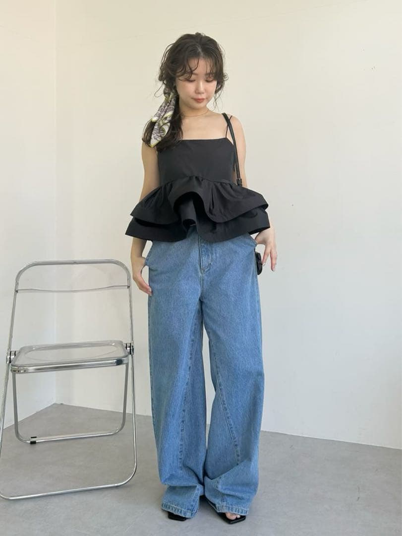 本日のみ価格今期品♡完売♡フレイアイディー♡ラッフルヘムキャミ新品タグ付き