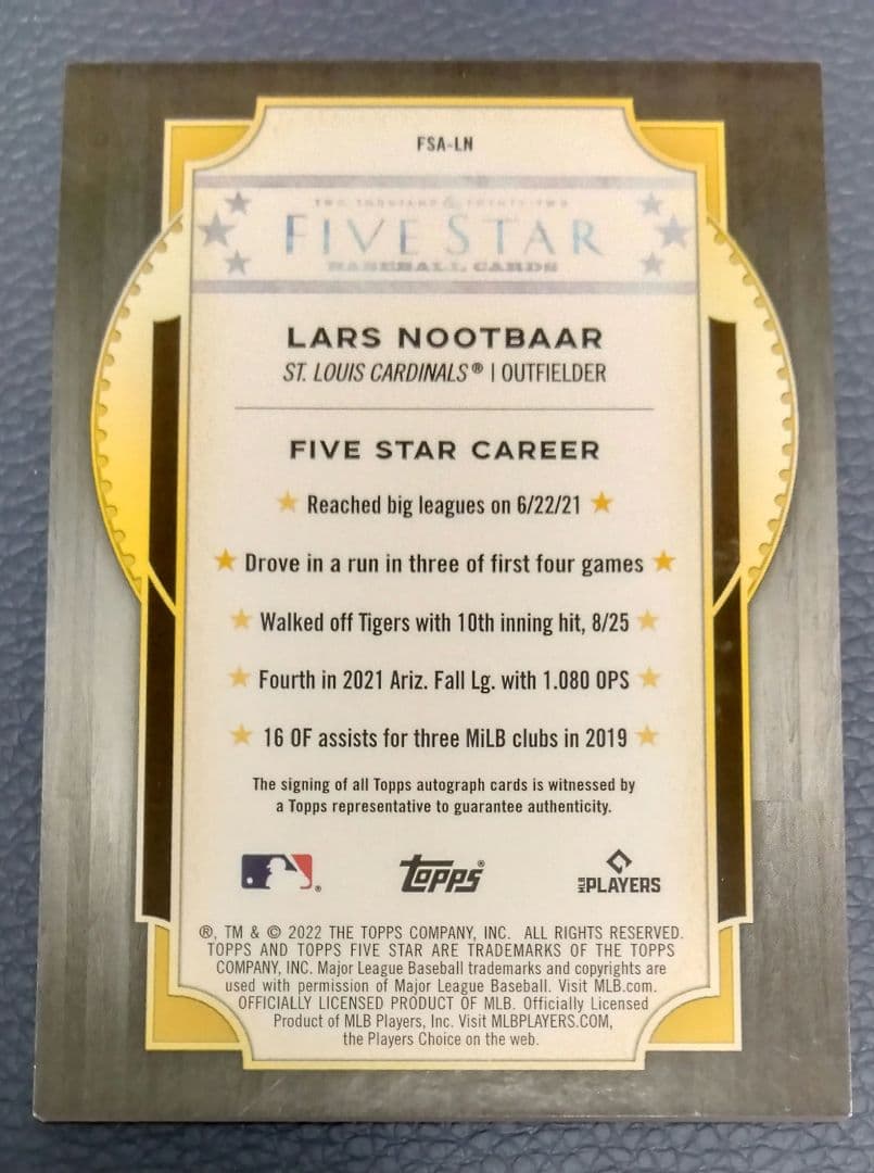 直筆サインカード / ラーズ・ヌートバー / WBC / 36