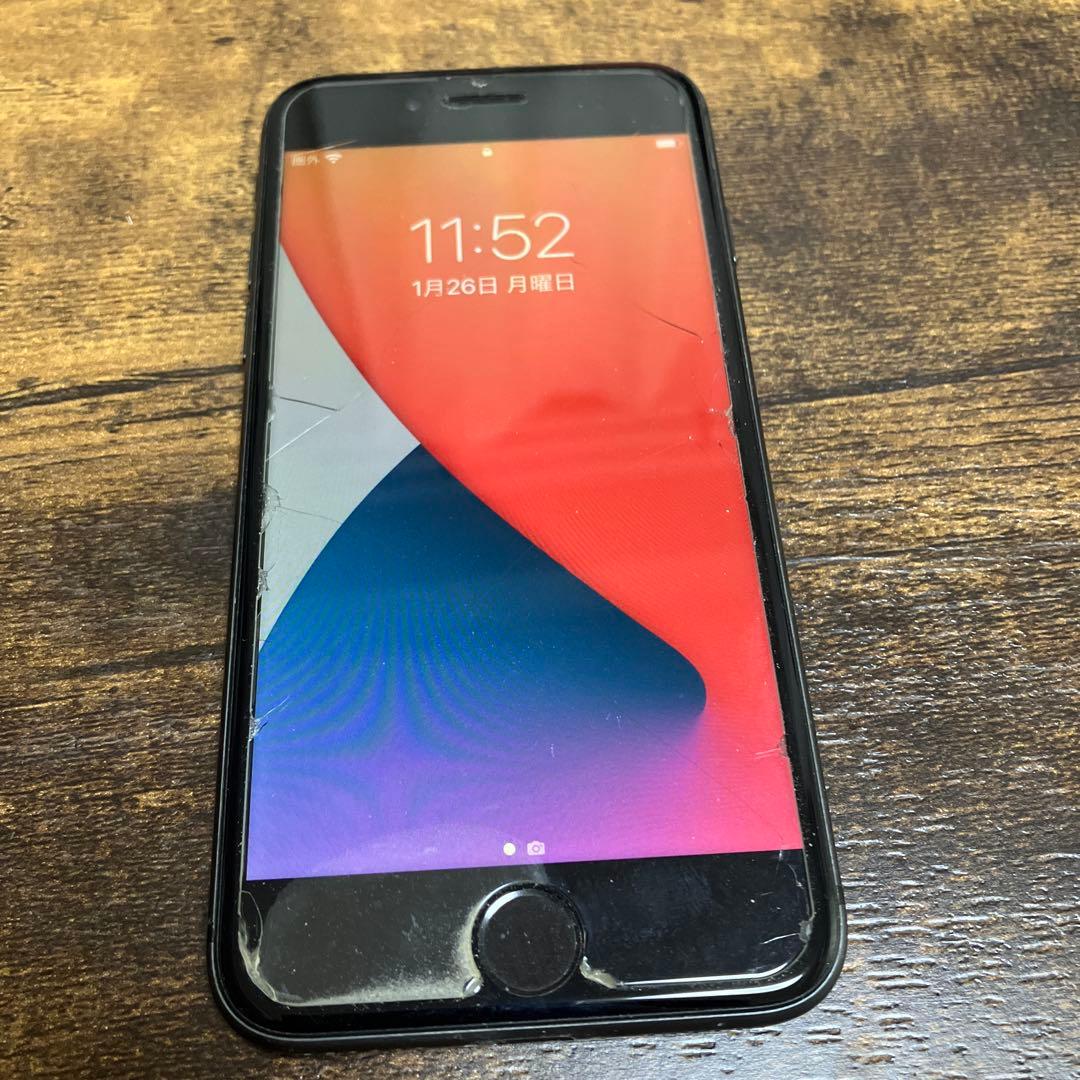 iPhone 8 ブラック 本体 背面ガラス・カメラ割れ