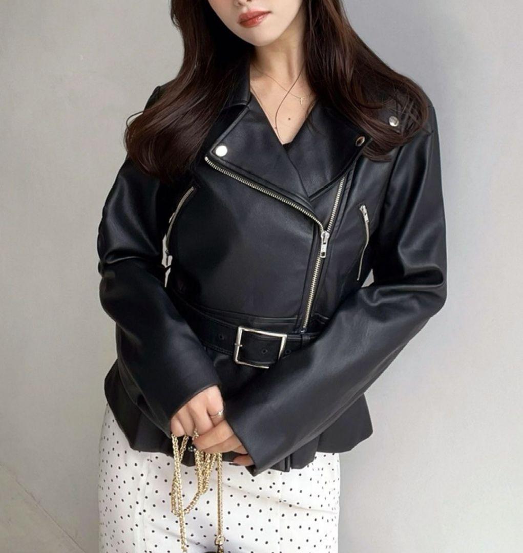 【新品・美品】RESEXXY|ペプラムライダースジャケット