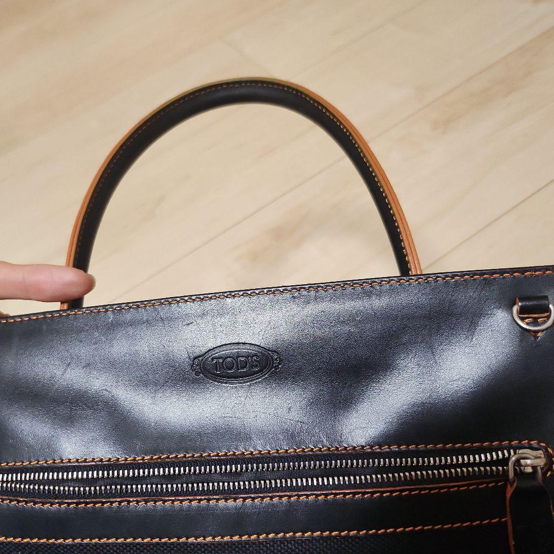 月　美品　TOD's トッズ トートバッグ 肩掛け ブラック レザー