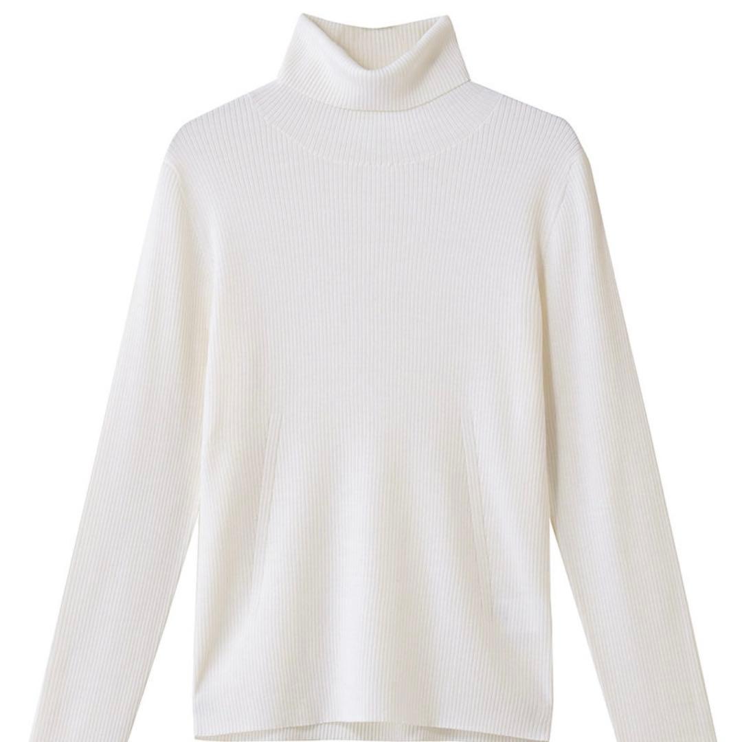 美品　ebure ソフトファインウールタートルネックニットプルオーバー