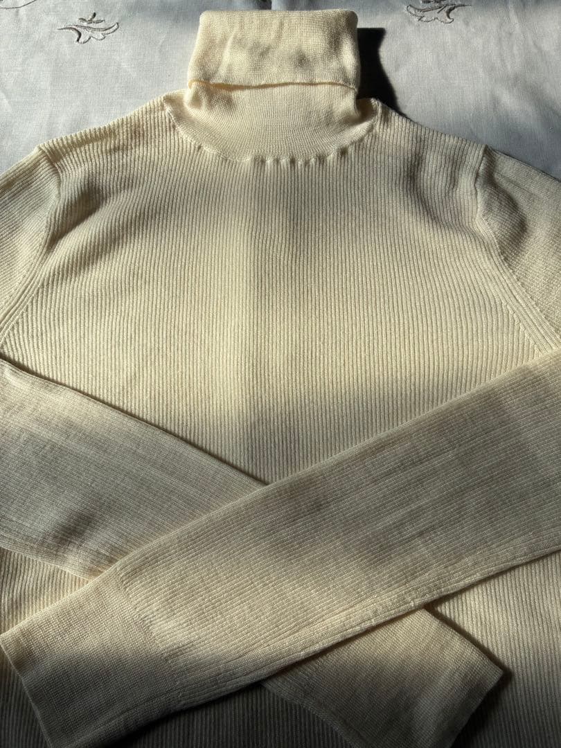 美品　ebure ソフトファインウールタートルネックニットプルオーバー