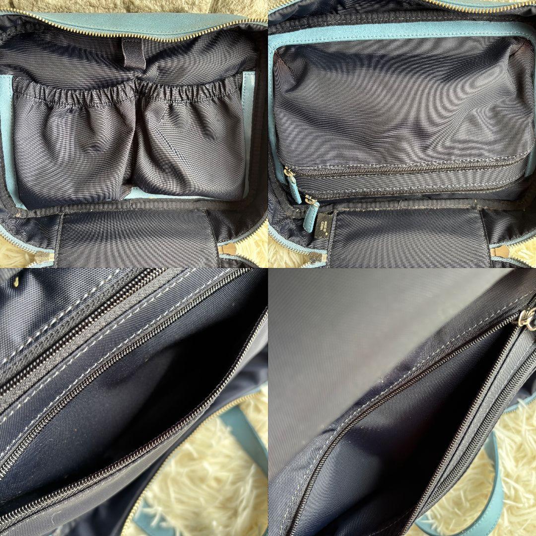 【超激レア 美品】オールドコーチ　ハンドバッグ　スクエアバッグ　レザー　ブルー系