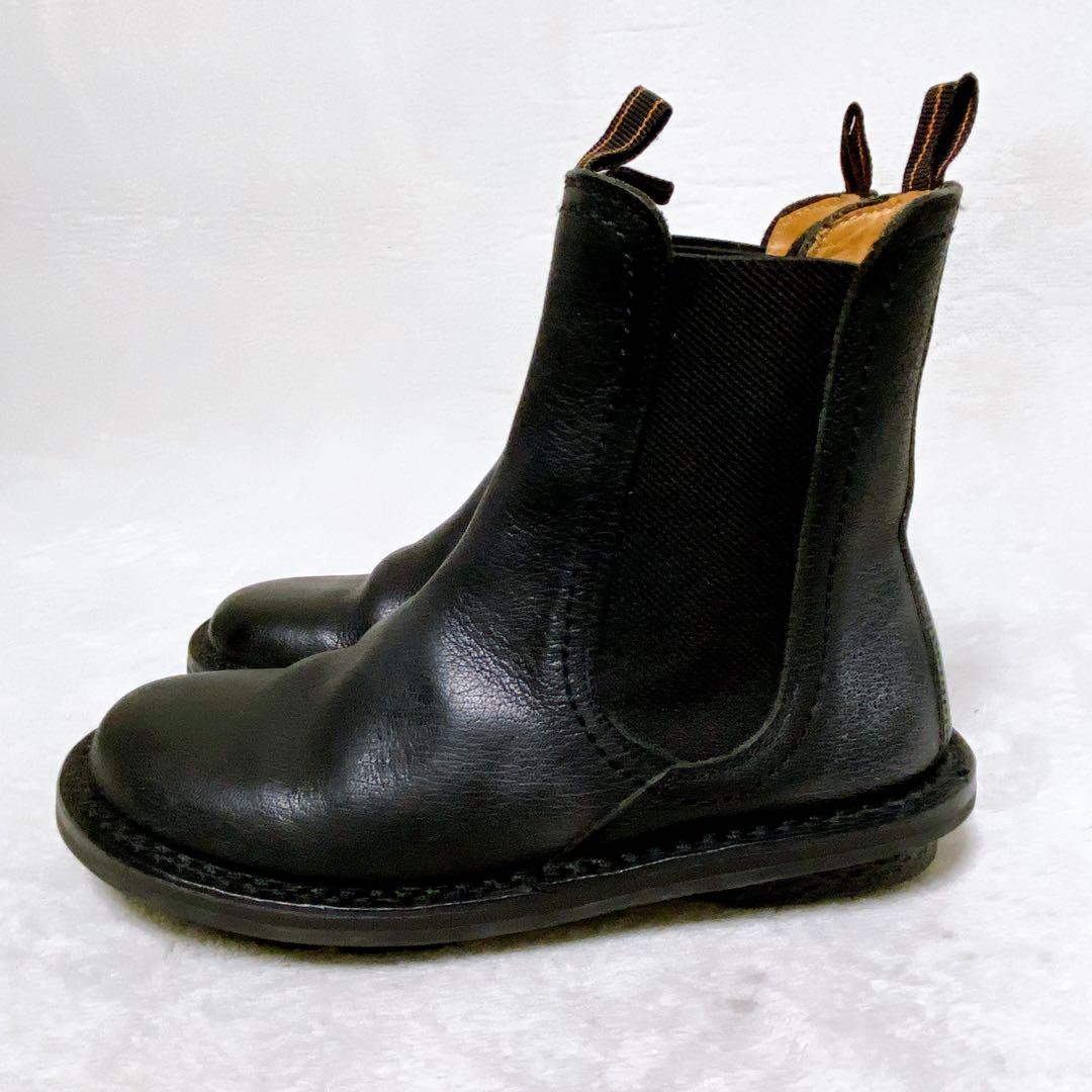 ま*ん様 美品　trippenトリッペン　サイドゴアブーツ　37　レザー　ブラッ