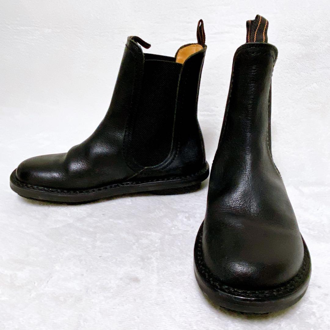 ま*ん様 美品　trippenトリッペン　サイドゴアブーツ　37　レザー　ブラッ