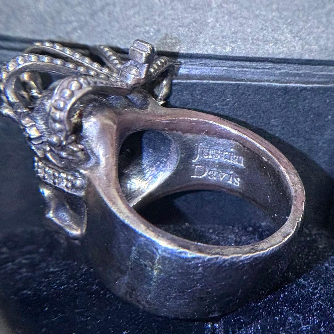 JUSTIN DAVIS ESSENTIAL SKULL リング ダイヤ&ルビー