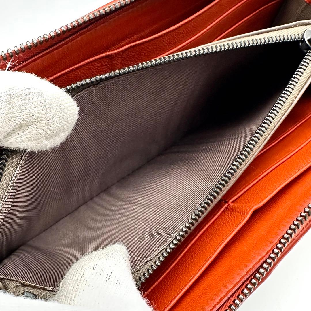 近年品✨ボッテガヴェネタ クロコ イントレチャート 長財布 ラウンドファスナー