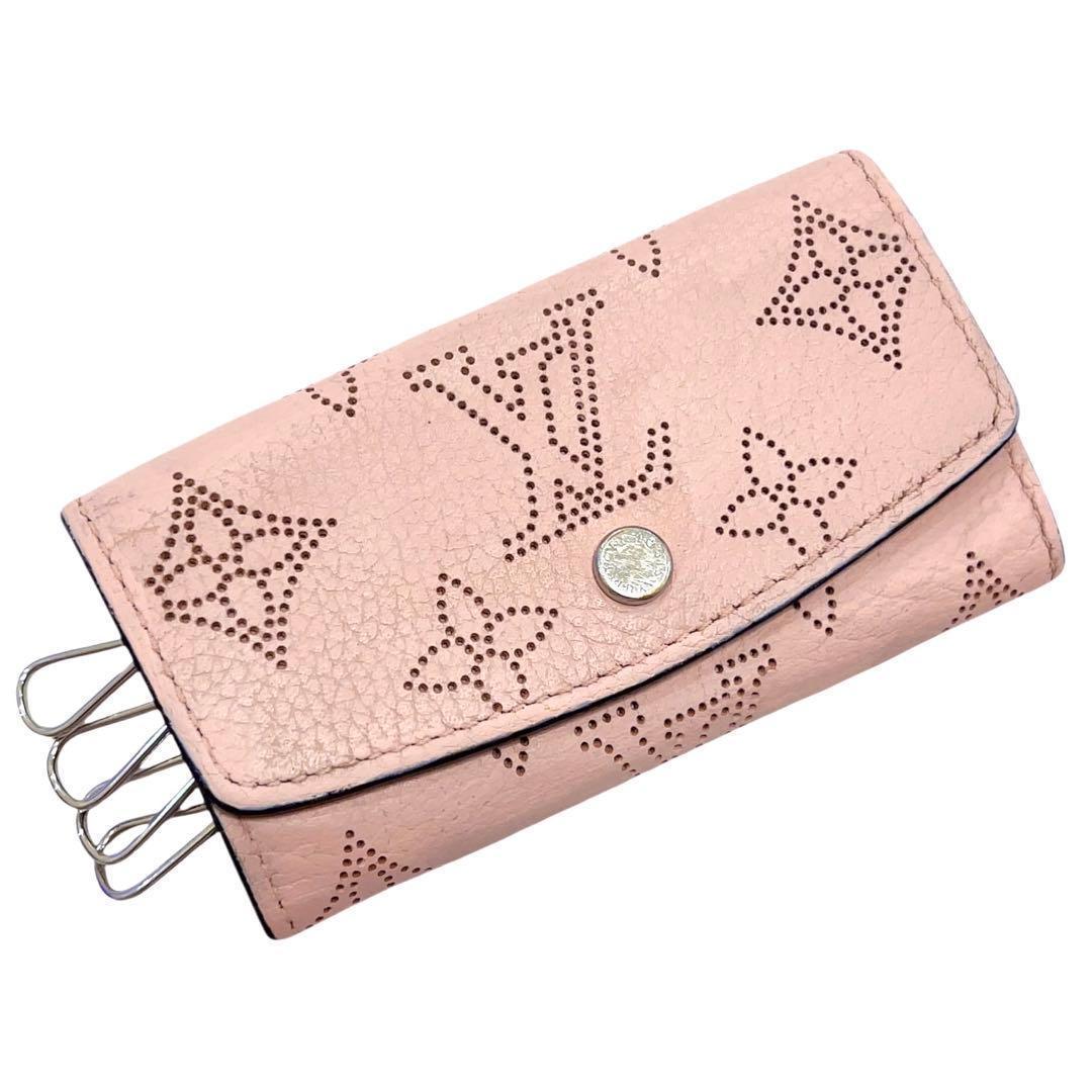 ルイヴィトン キーケース マヒナ ミュルティクレ 4連 革 ピンク M64056