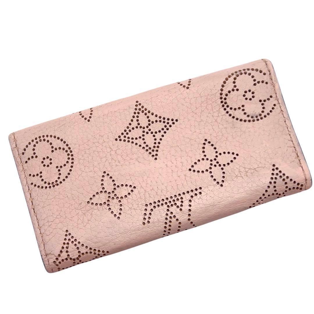 ルイヴィトン キーケース マヒナ ミュルティクレ 4連 革 ピンク M64056