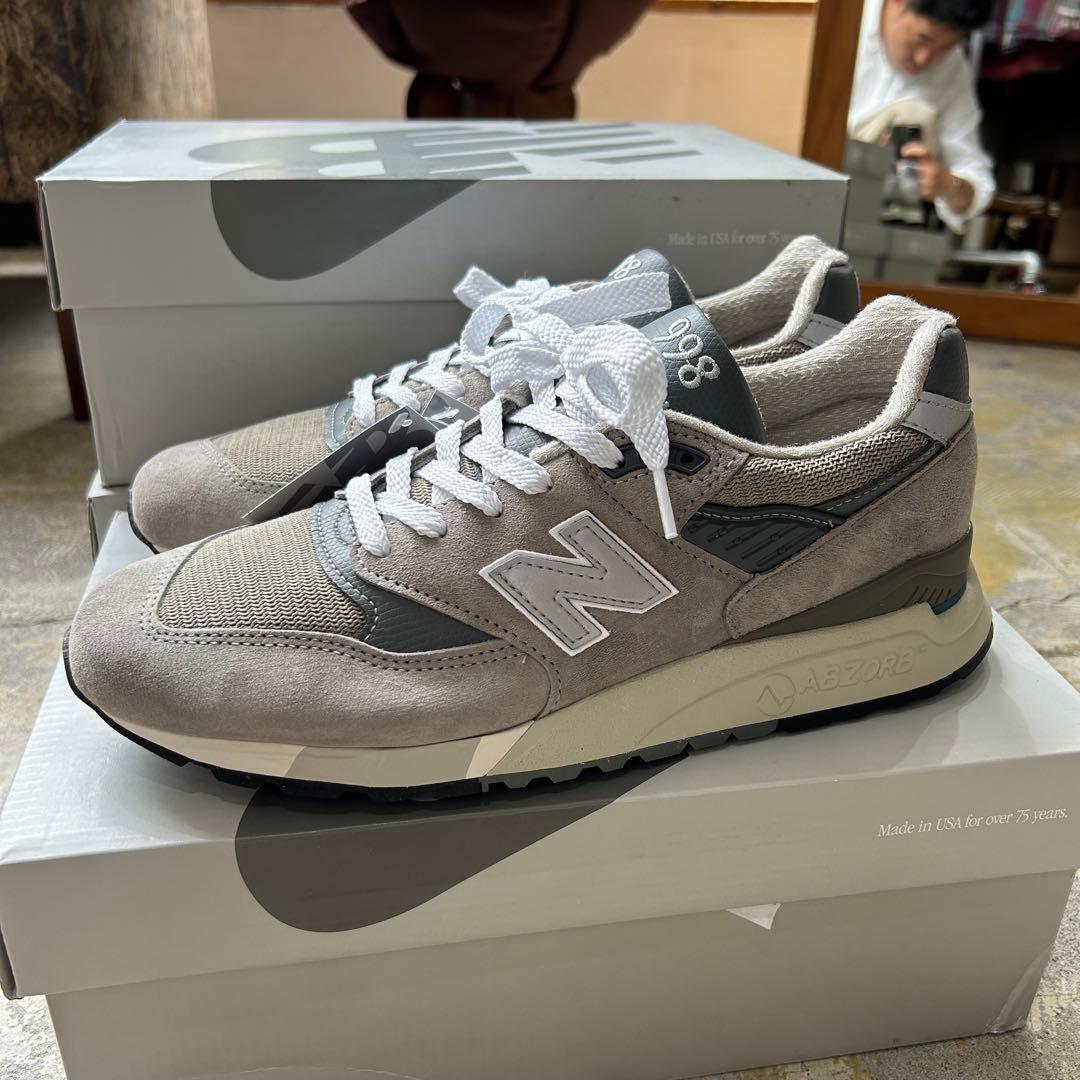 新品 new balance 998 U998GR US8 1/2 グレー