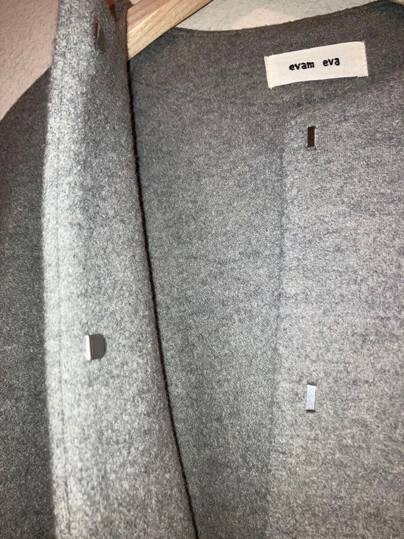 evam eva グレー ノーカラージャケット