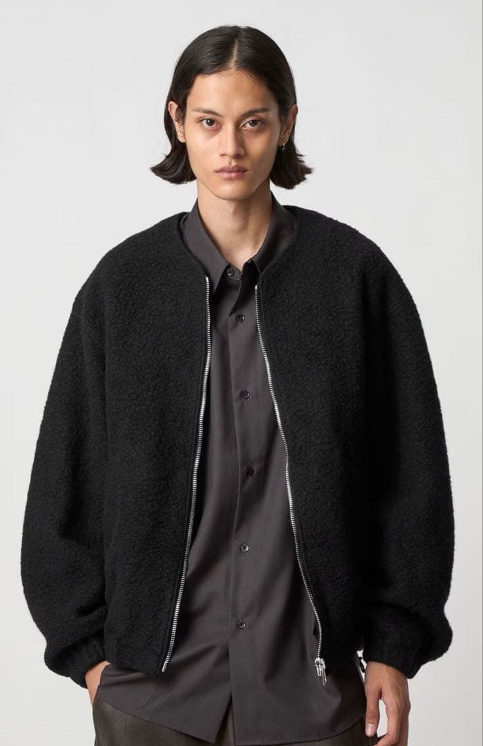 ＜H＞ナッピング ウールジップジャケット　 H BEAUTY&YOUTHブラック