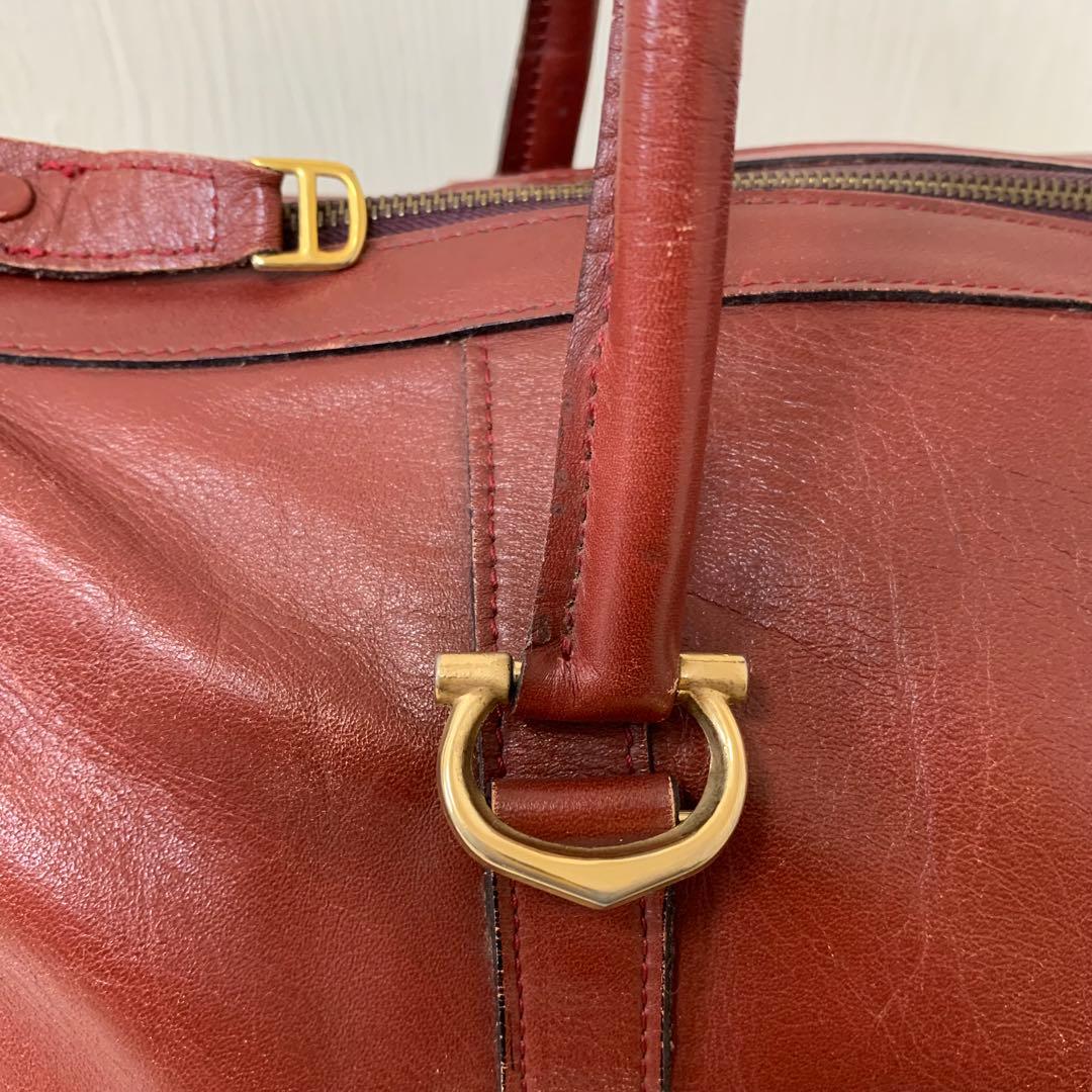 Cartier カルティエ マストライン ボストンバッグ 南京錠 ロゴ ボルドー