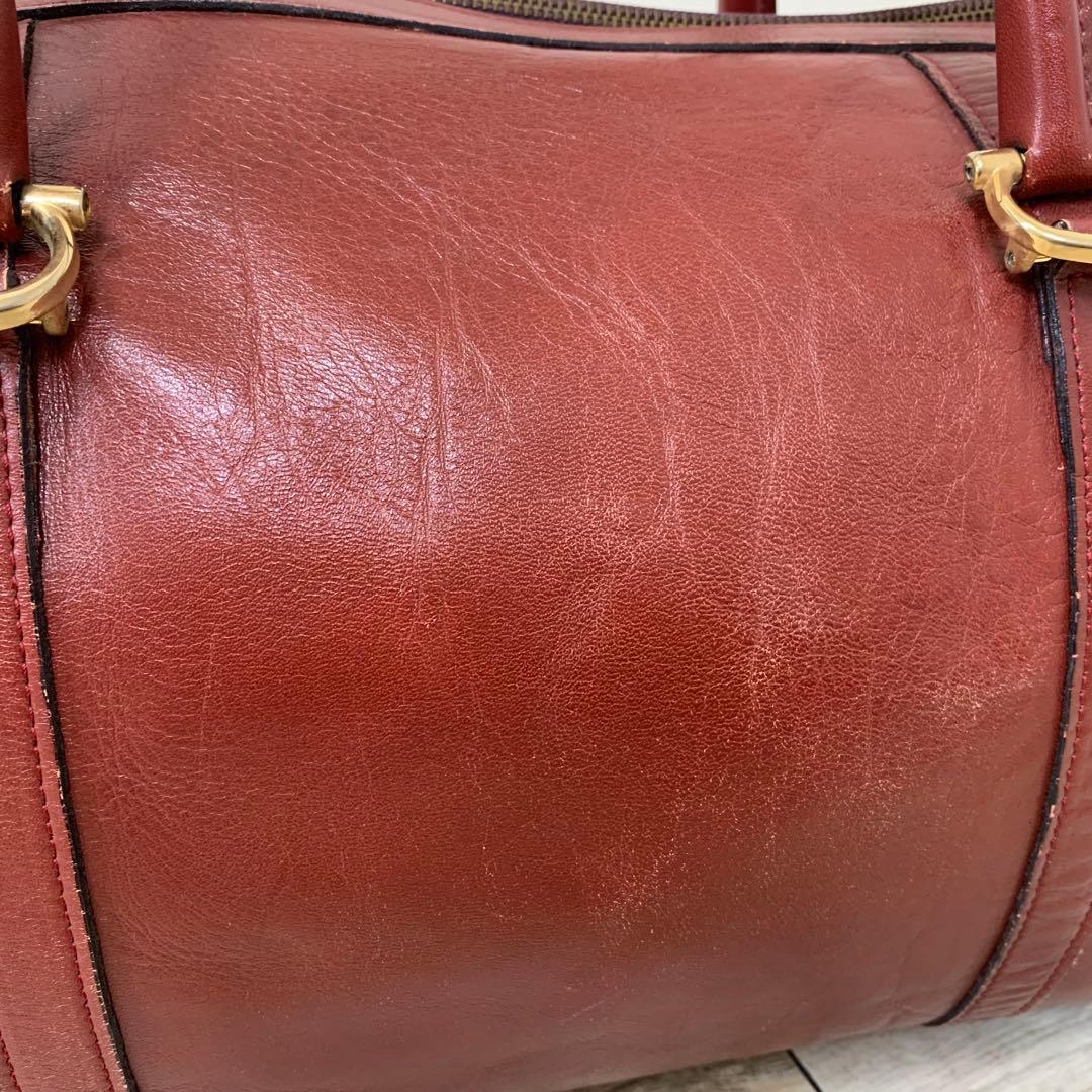 Cartier カルティエ マストライン ボストンバッグ 南京錠 ロゴ ボルドー