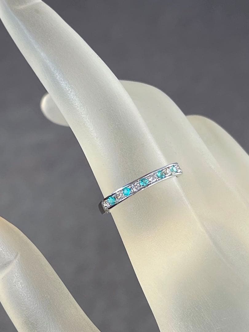 ブラジル産　天然パライバトルマリン　ダイヤモンドPT950リング（鑑別書付）