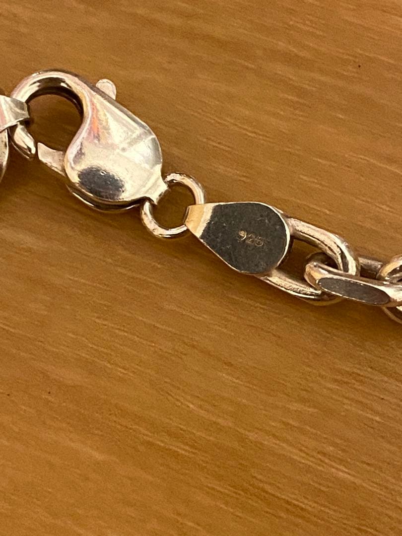 シルバー925 角アズキチェーン　極太　50センチ